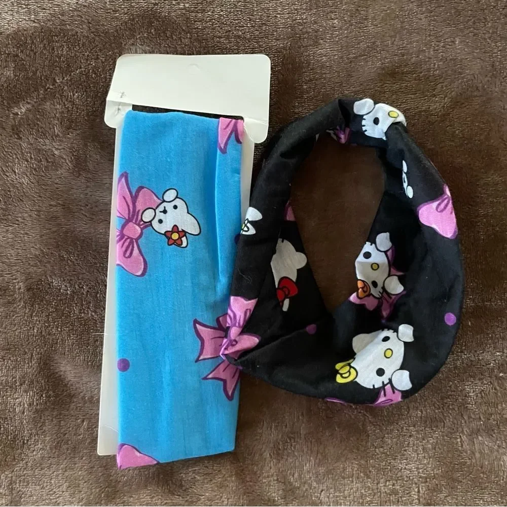 Little Girls Headband Set Kitty Rabbit Bows Cute Kawaii